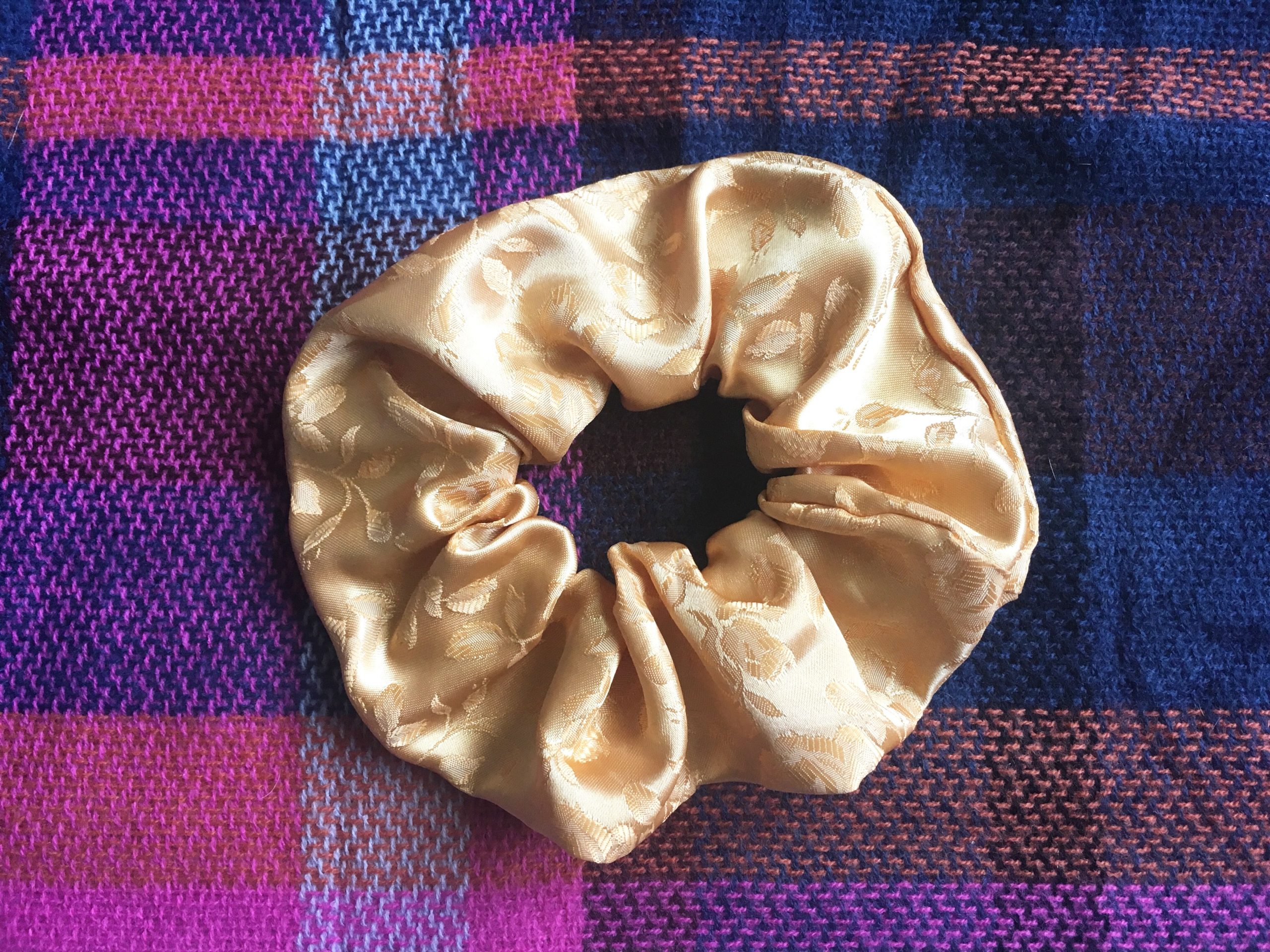 gold floral scrunchie